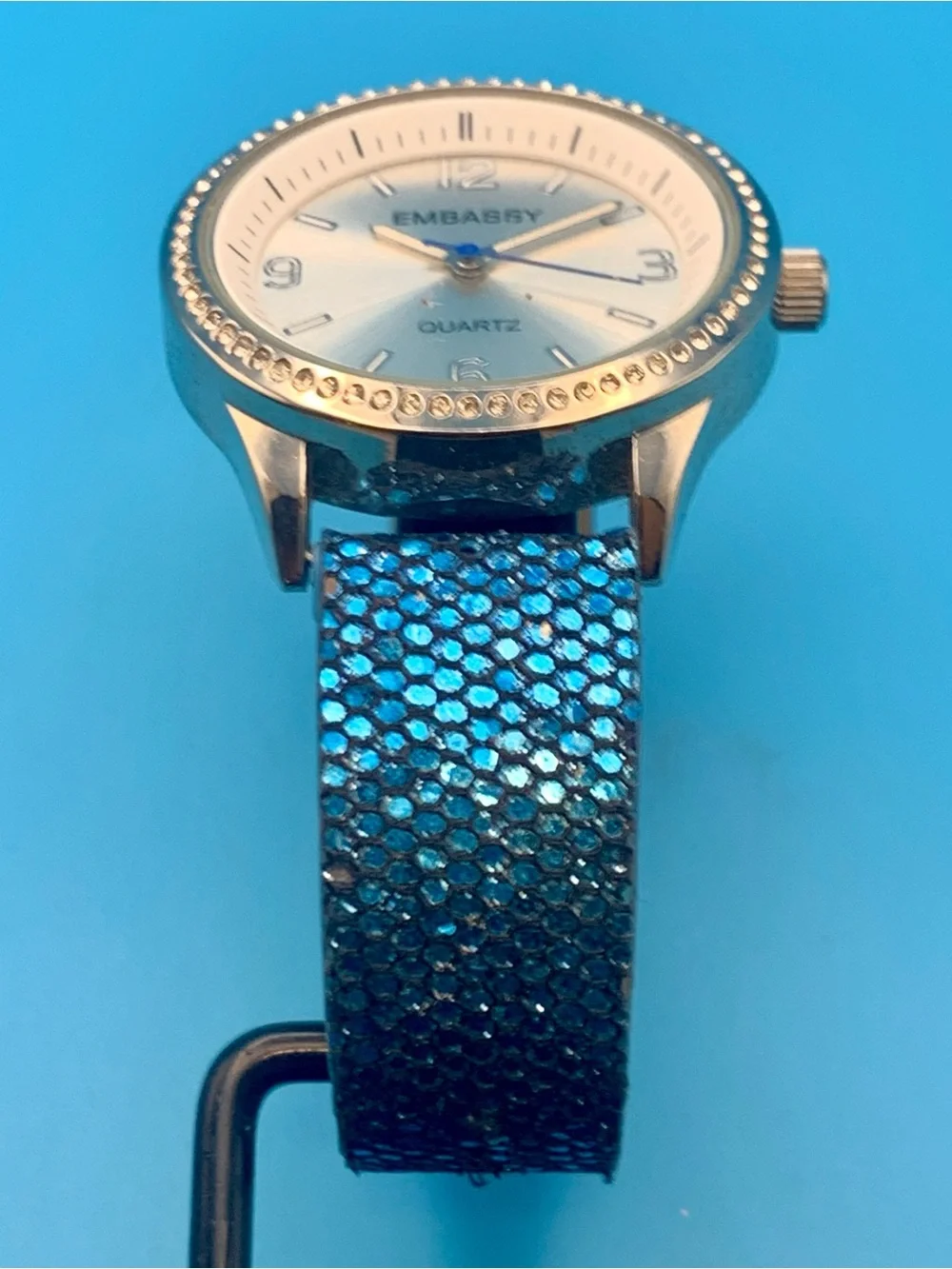 EMBASSY By GRUEN Women’s Fashion Quartz Wristwatch Crystal Bezel Works New Batt